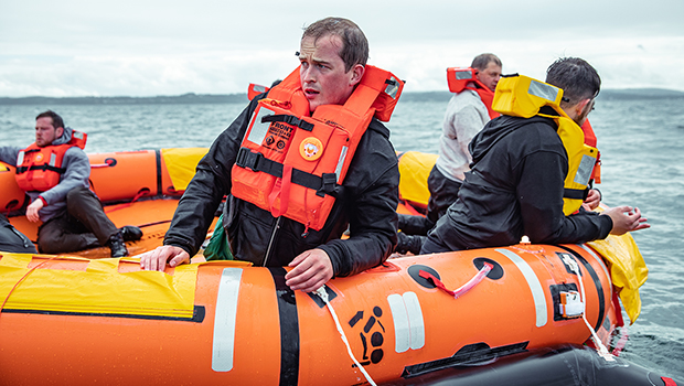 Survitec Marine Liferafts Crew On Water